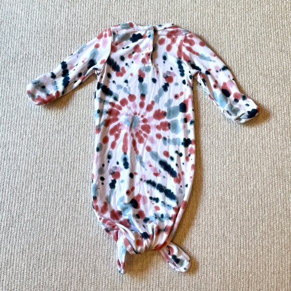 Spearmint Love Angel Dear Bamboo Tie Dye Print Newborn Baby Gown 0-3 Month - Picture 3 of 4